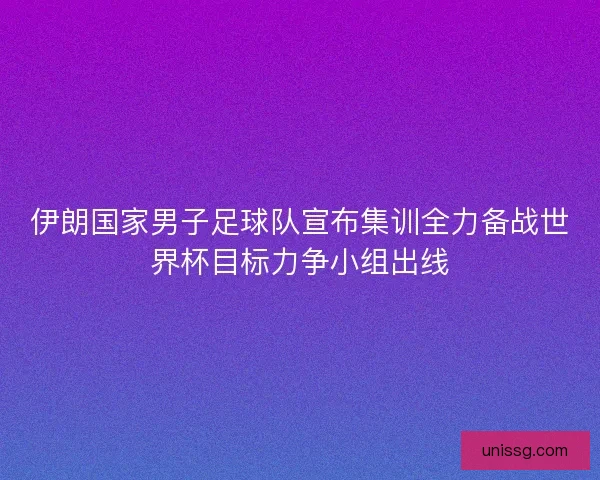 伊朗国家男子足球队宣布集训全力备战世界杯目标力争小组出线
